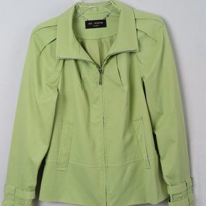 St John Coats Lime Green Hip-Length Trench Jacket Size S